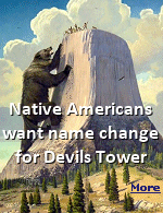 Indian legend says a giant bear made the hundreds of parallel cracks in Devils Tower with his claws, and the ancient name of ''Bear Lodge'' should be restored.